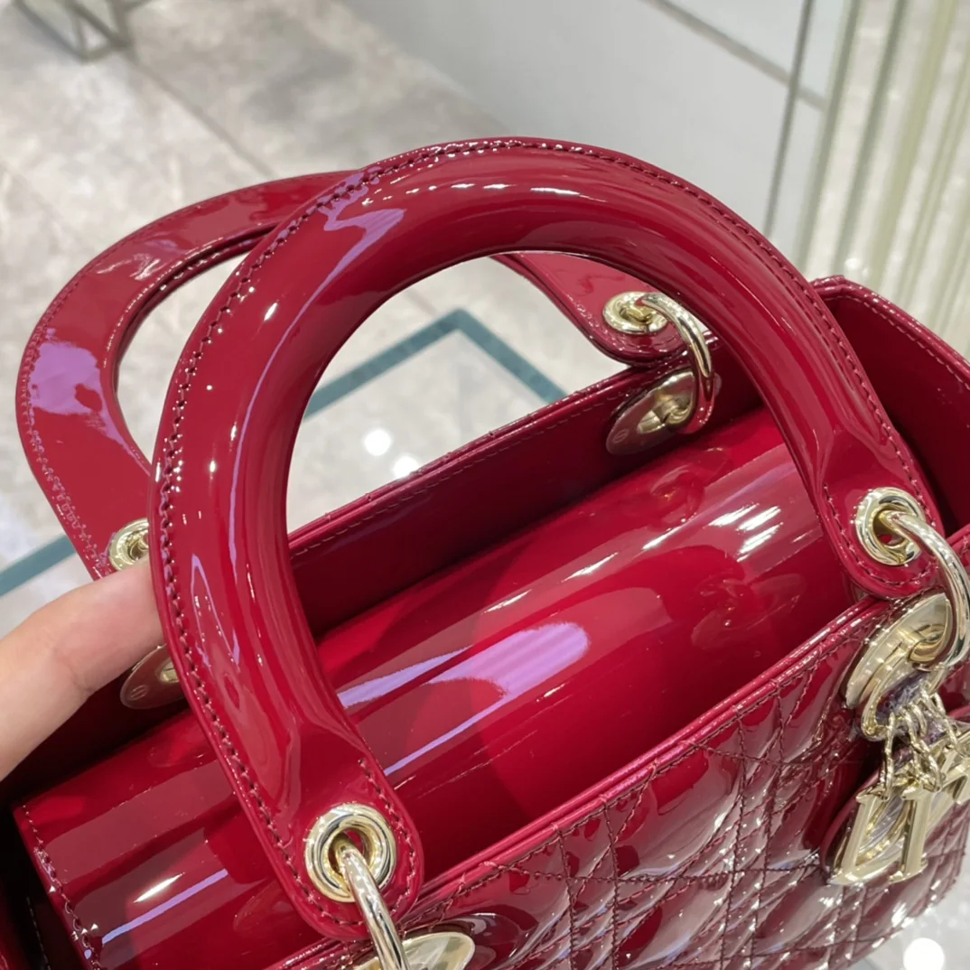 디올 5 칸 에나멜 레더 가방 상세 이미지 4