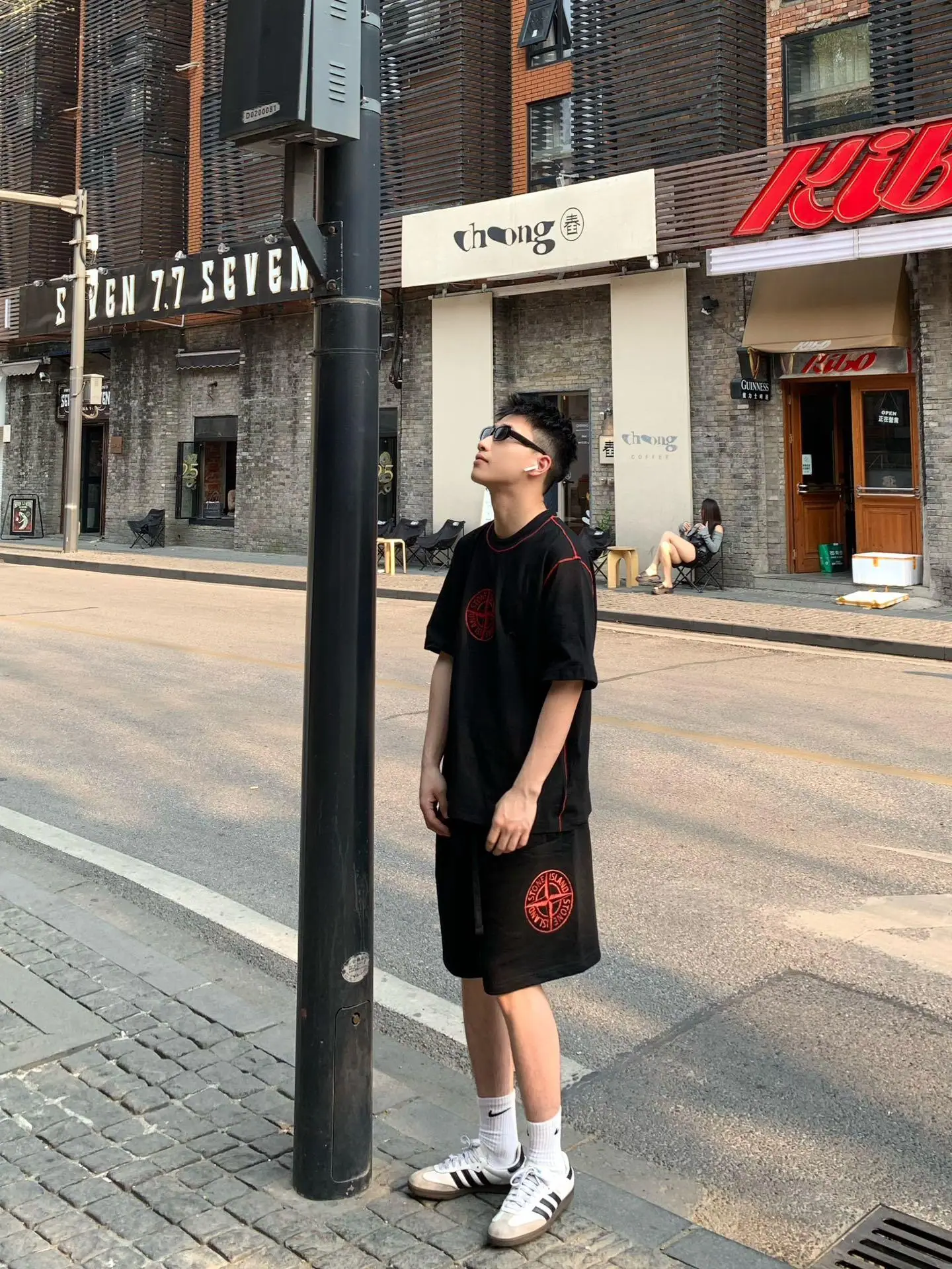 스톤아일랜드 배지 자수 슈퍼 쿨 남성 세트 상세 이미지 6