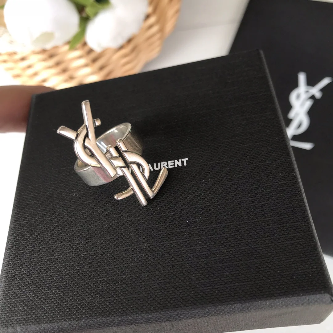 생로랑 YSL 로고 스털링 실버 반지 상세 이미지 5