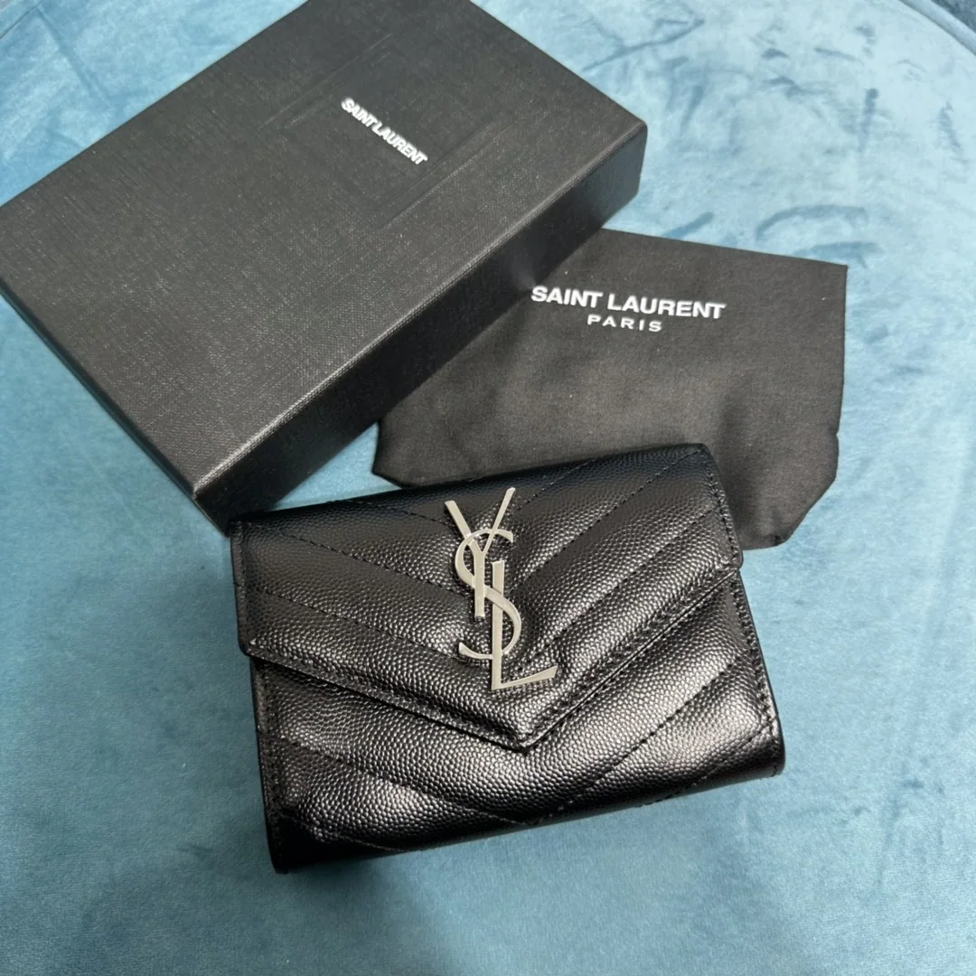 생로랑 캐비어 가죽 YSL 로고 지갑 상세 이미지 1