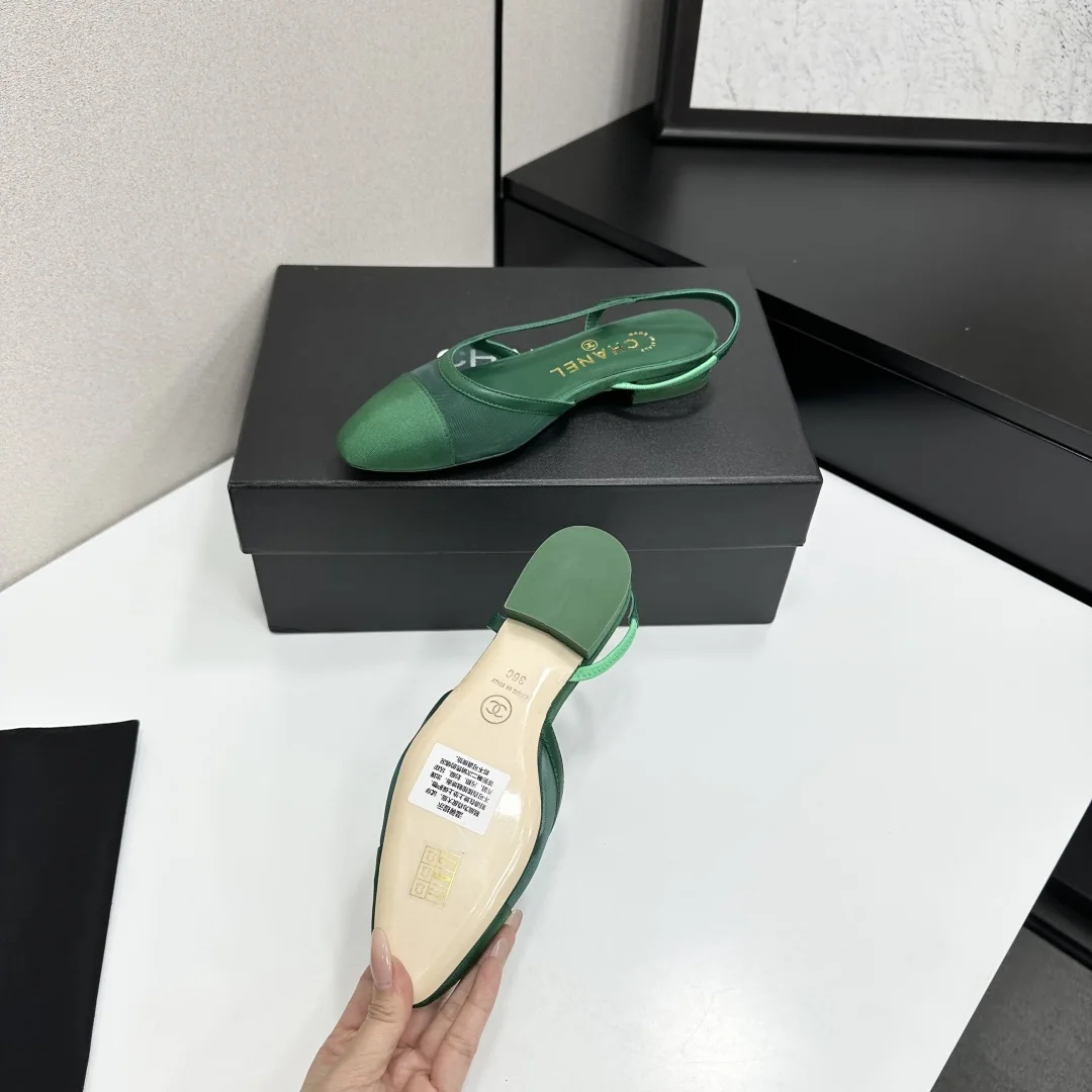 샤넬 클래식 트윈 컬러 슬링백 샌들 상세 이미지 4