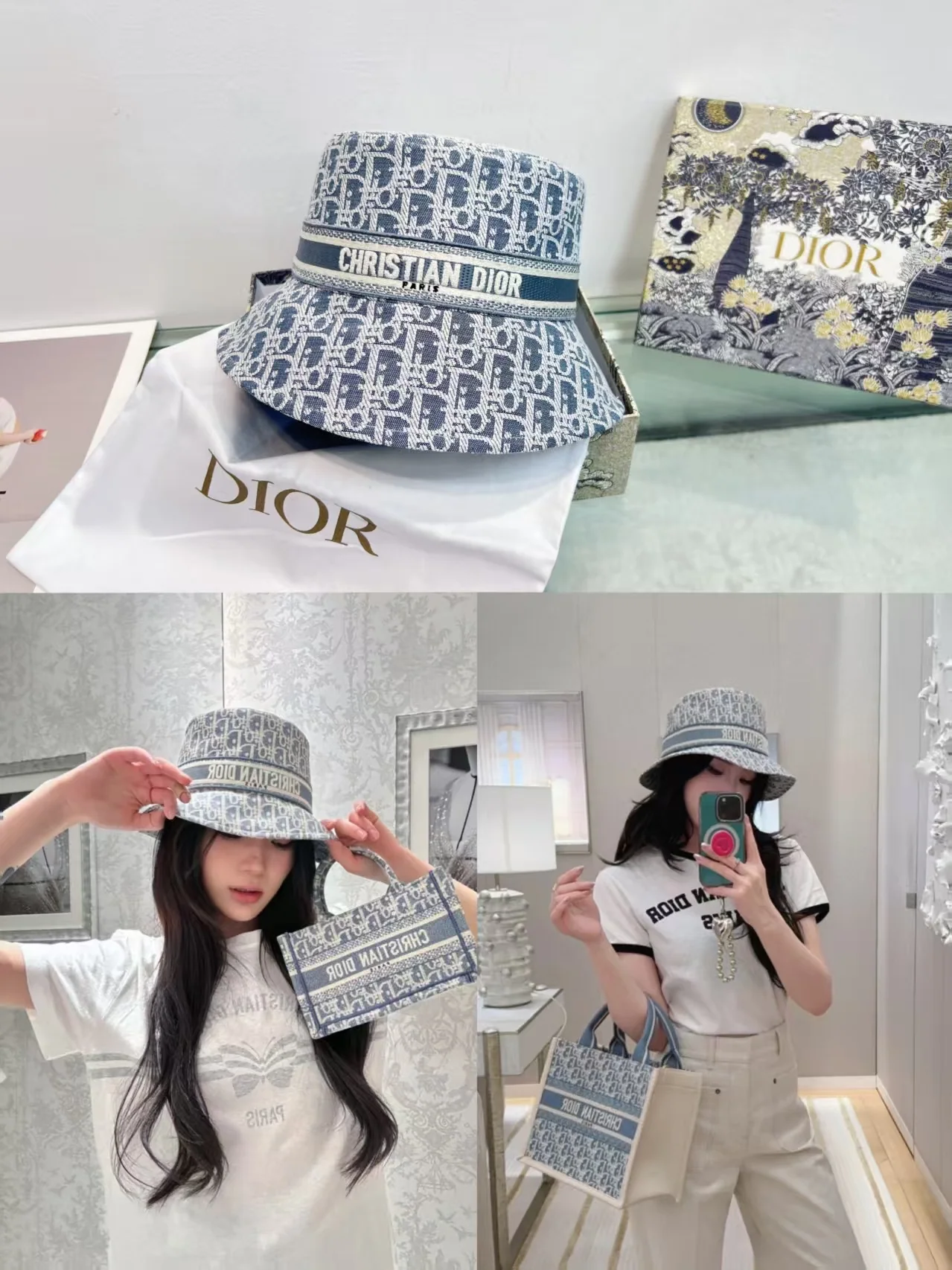 디올 모노그램 버킷햇 상세 이미지 1