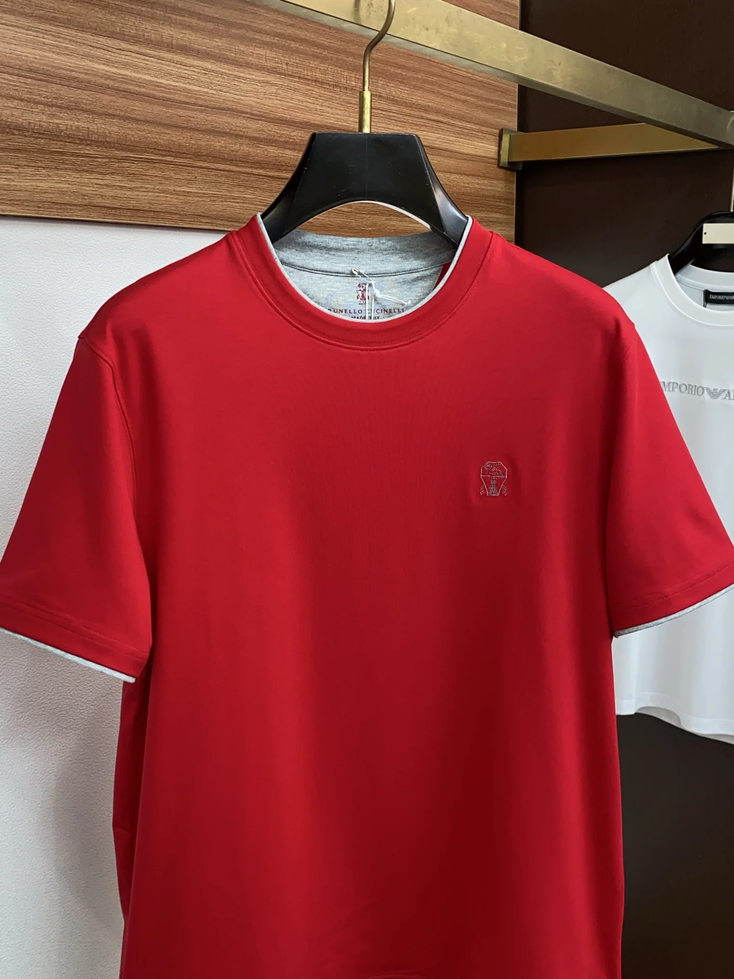 브루넬로쿠치넬리 면 크루넥 반팔 티셔츠 M-3 XL 상세 이미지 2