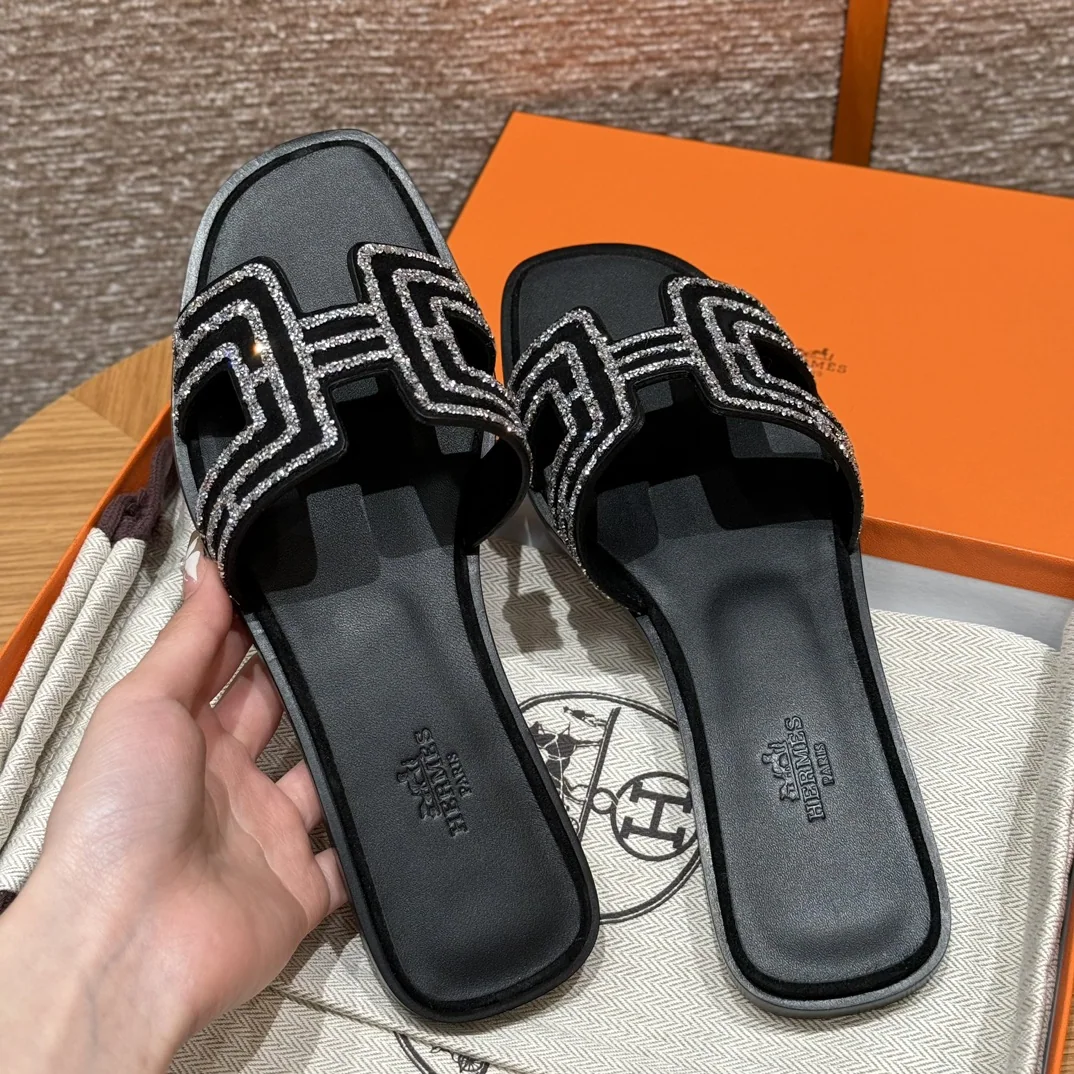 에르메스 오란 스웨이드 여성 슬리퍼 상세 이미지 5