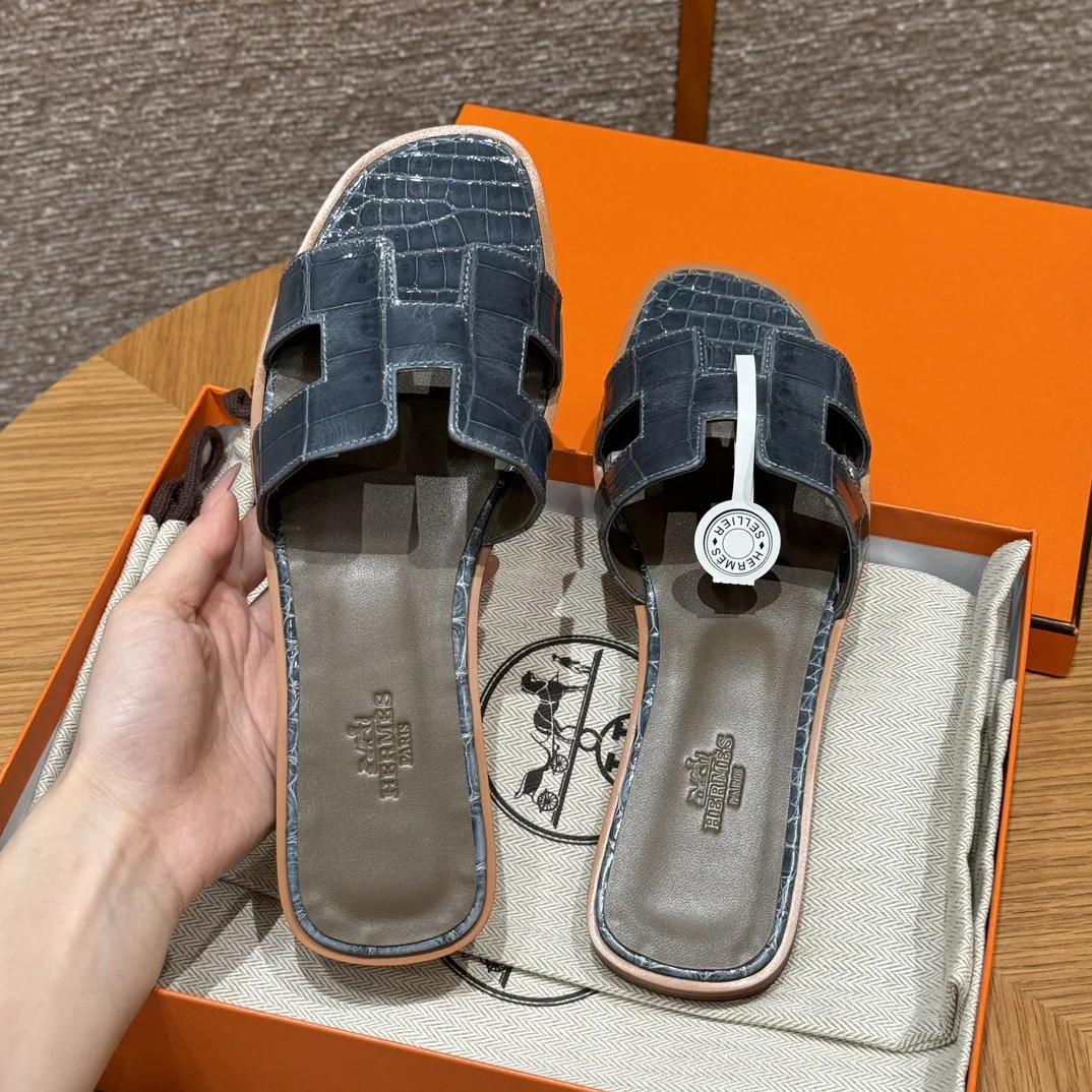 에르메스 오란 악어 가죽 샌들 상세 이미지 5