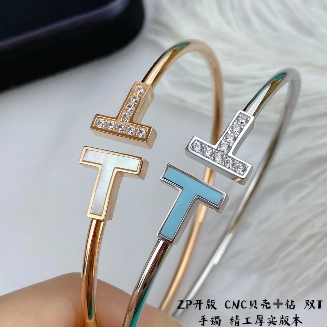 티파니 T 스퀘어 화이트골드 뱅글 팔찌 상세 이미지 7