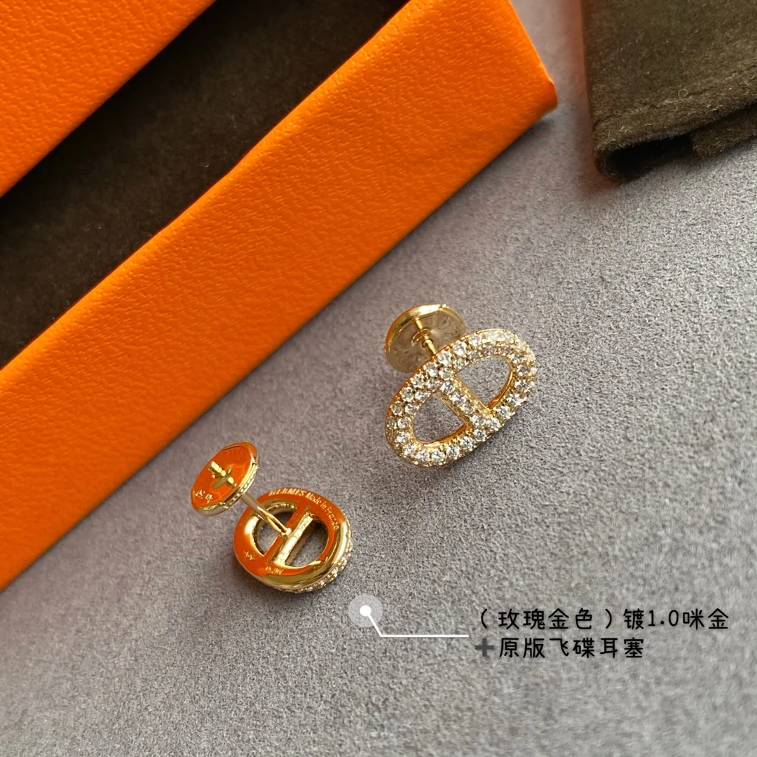 에르메스 돼지 코 모티브 다이아몬드 스터드 귀걸이 상세 이미지 6