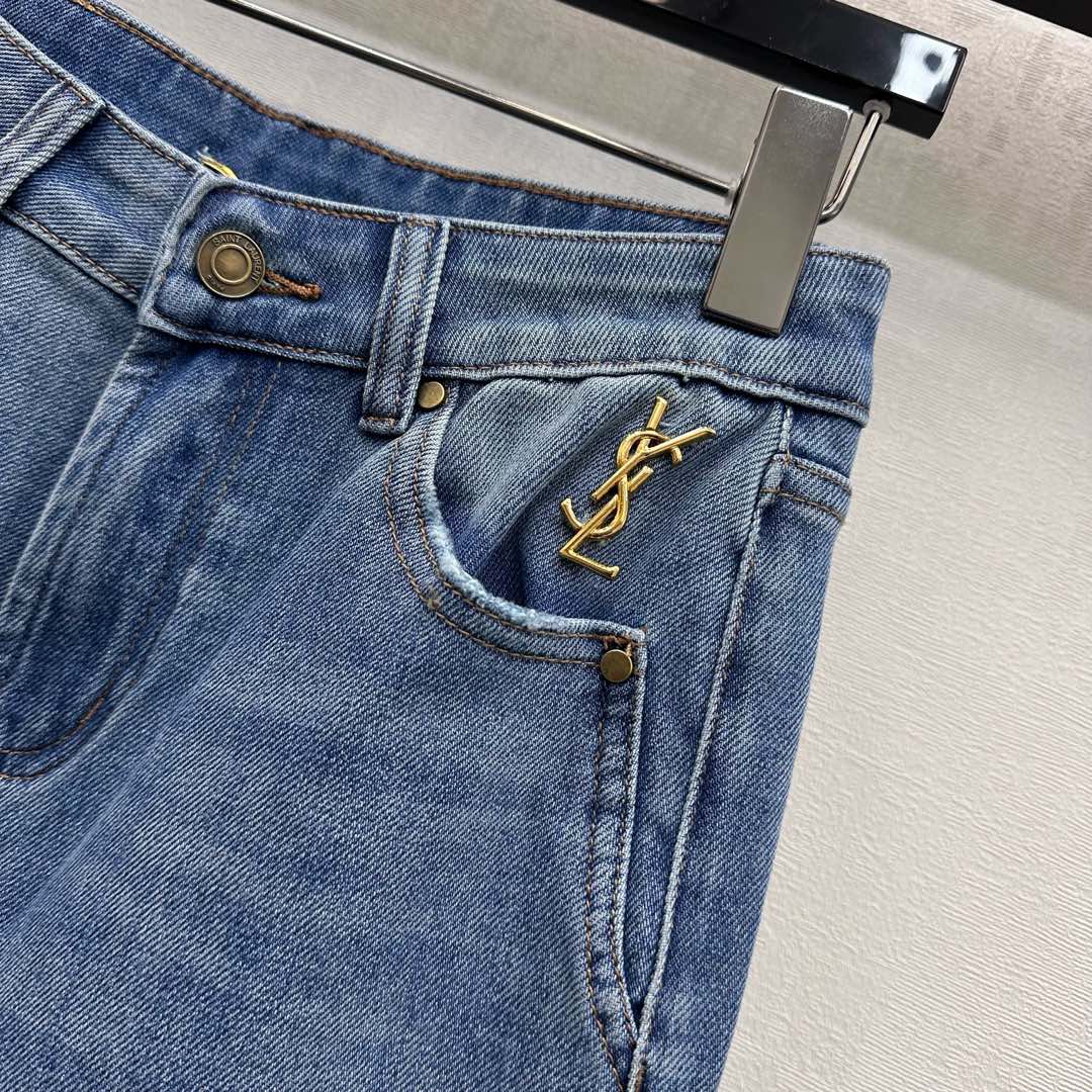생로랑 플레어 스트레치 진 바지 상세 이미지 5