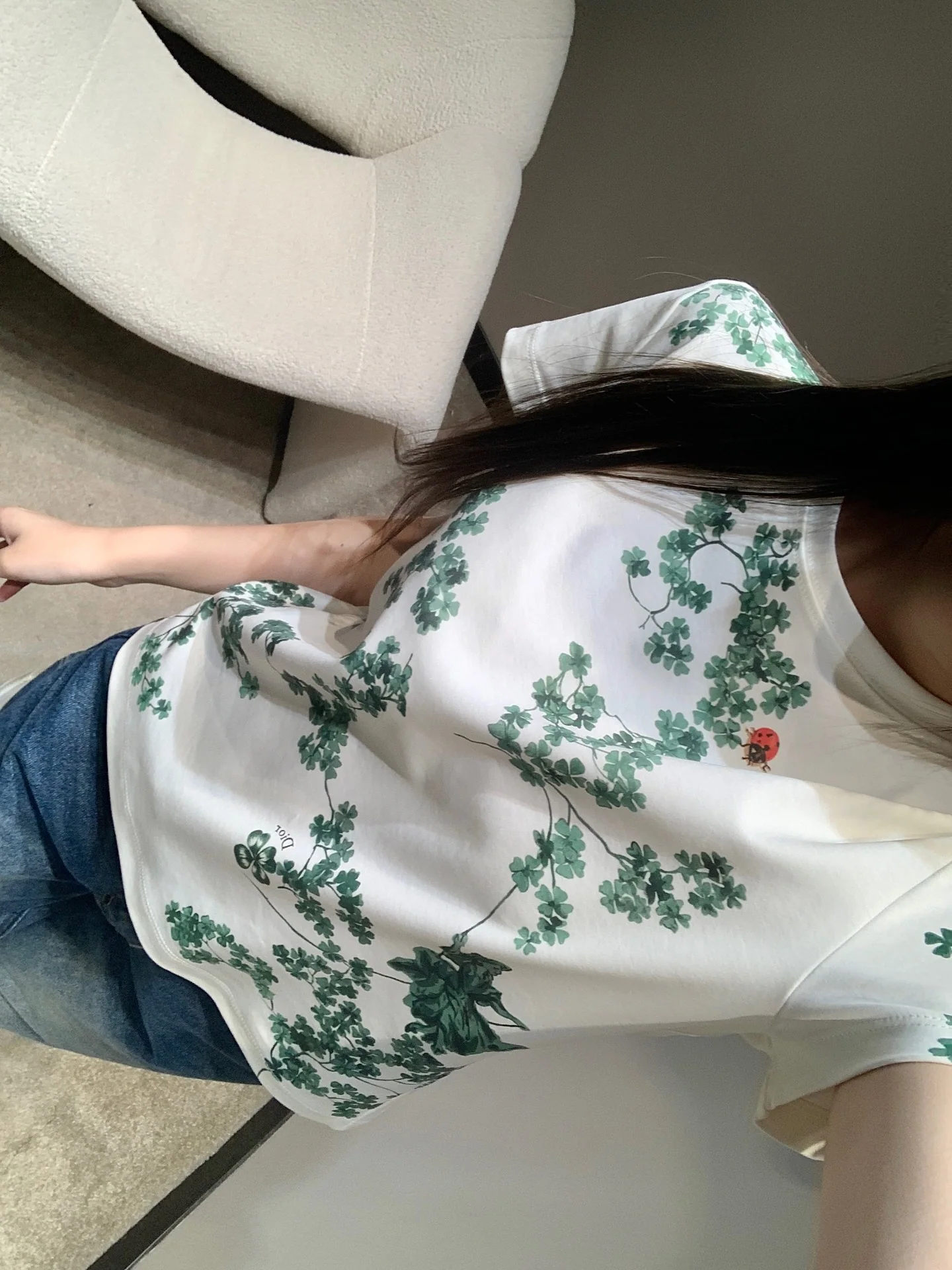 디올 꽃무늬 크루넥 코튼 반팔 티셔츠 26 SS 상세 이미지 5