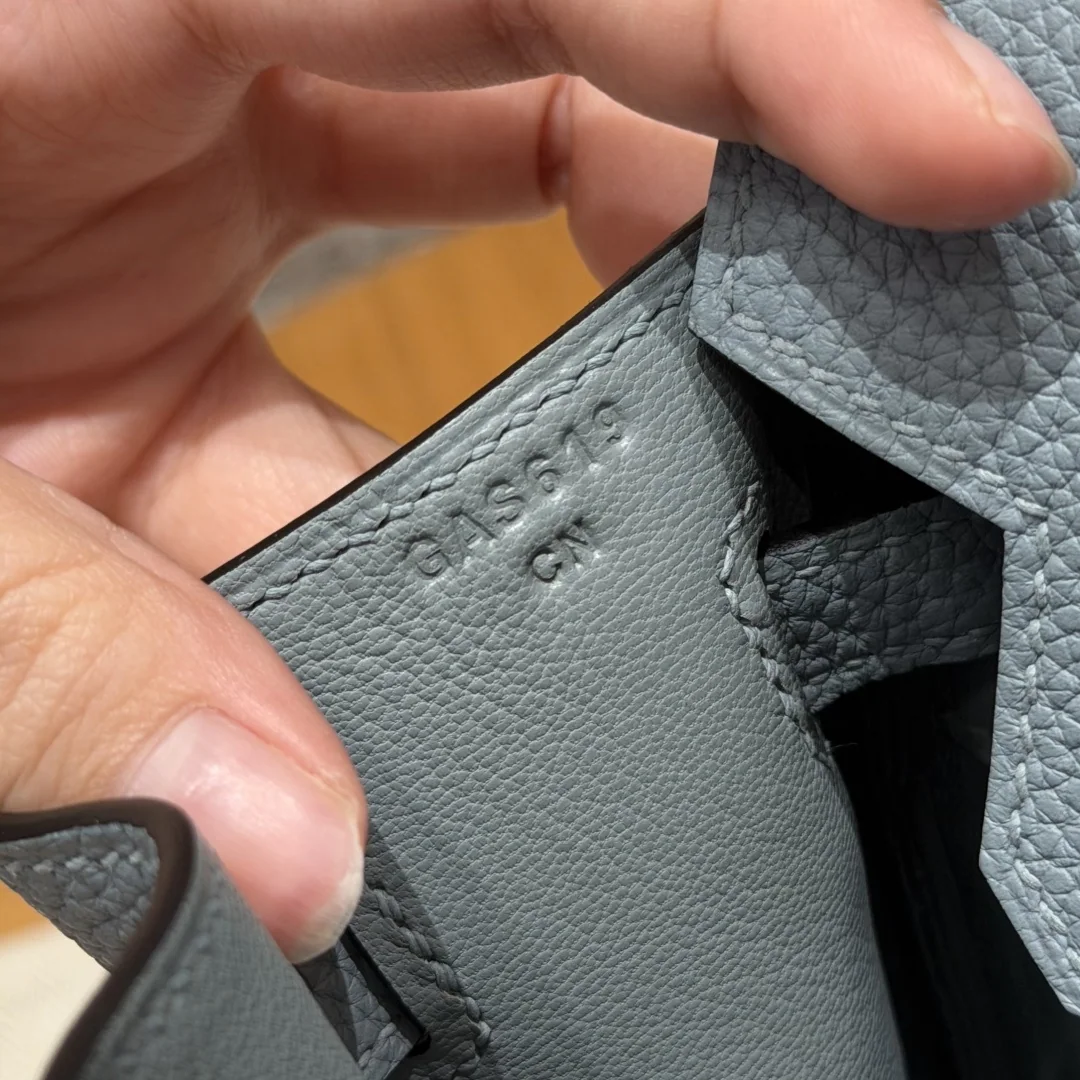 에르메스 버킨 린넨 블루 토고 가죽 가방 상세 이미지 8