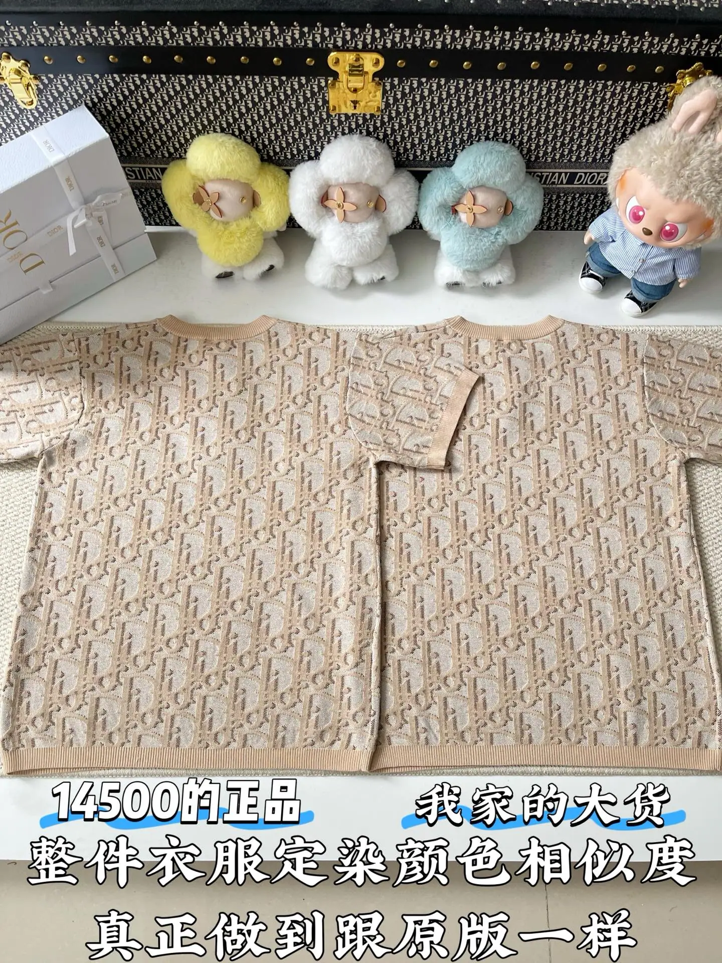 디올 오블리크 자카드 크루넥 반팔 티셔츠 상세 이미지 3