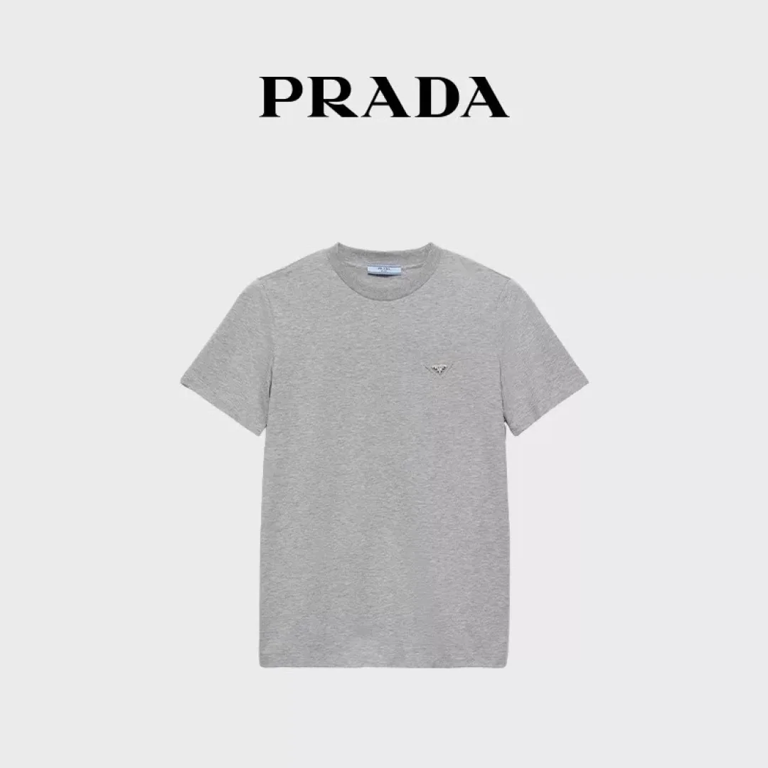 프라다 그레이 크루넥 반팔 티셔츠 상세 이미지 5