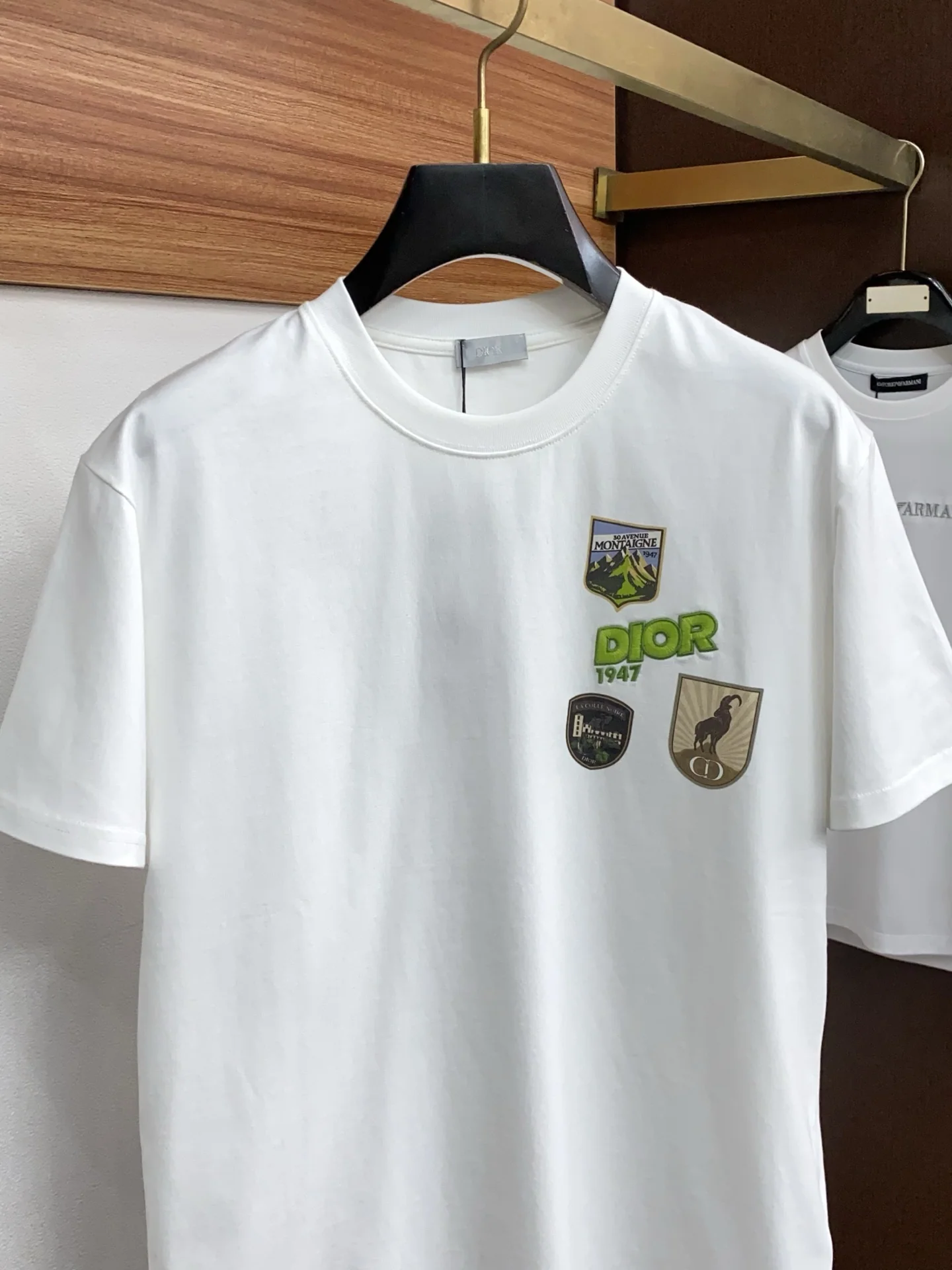 디올 크루넥 코튼 반팔 티셔츠 남성용 상세 이미지 2