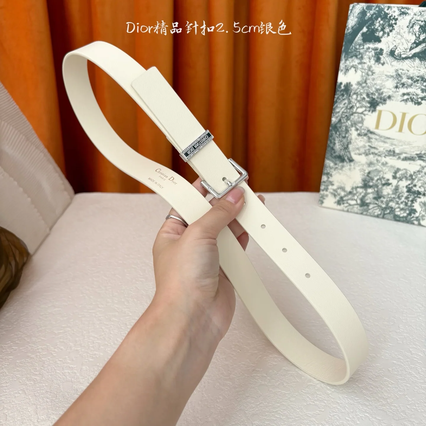 디올 CD 버클 송아지가죽 벨트 상세 이미지 6
