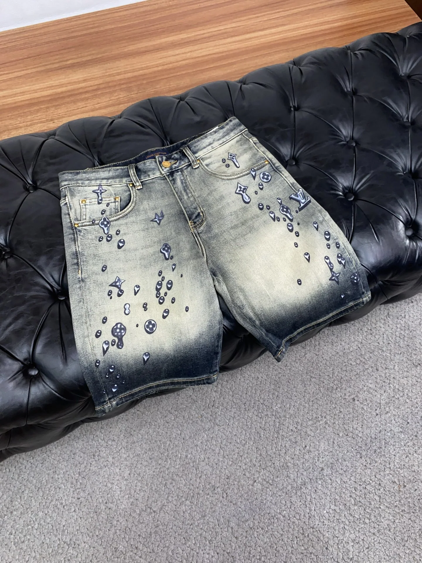 루이비통 슬림 핏 데님 남성 반바지 상세 이미지 7