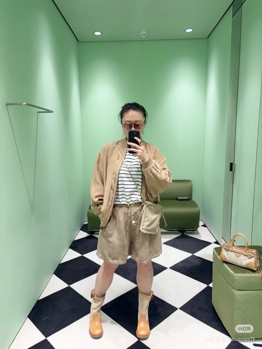 프라다 어스 컬러 주름 큐프라 루즈 재킷 세트 상세 이미지 6