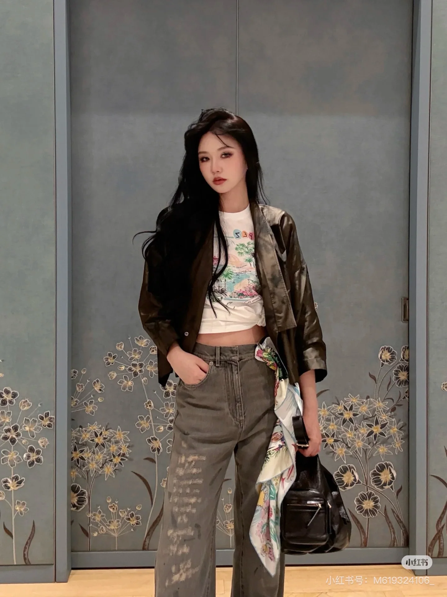 디올 데미지 와이드 레그 면 데님 바지 2025 SS 상세 이미지 9