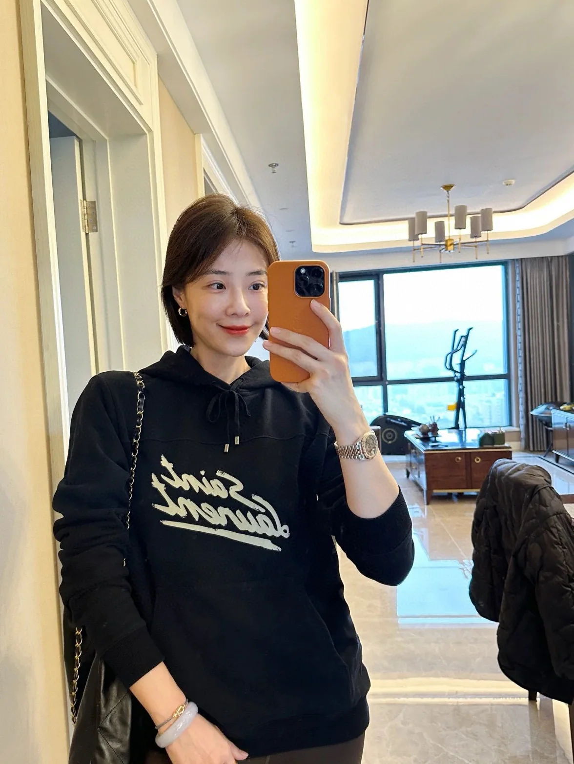 생로랑 로고 프린트 후드 남성 자켓 상세 이미지 19