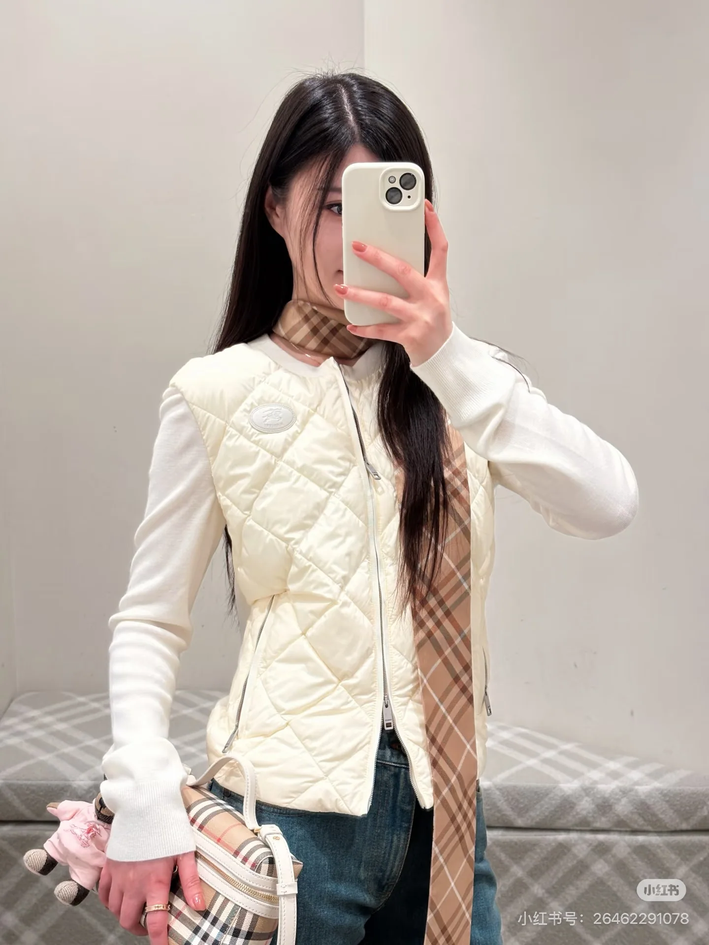버버리 울 패치 다운 여성 자켓 178738