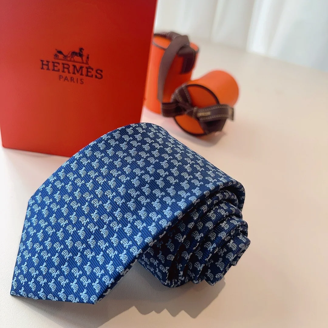 에르메스 동물 모티브 실크 넥타이 상세 이미지 4