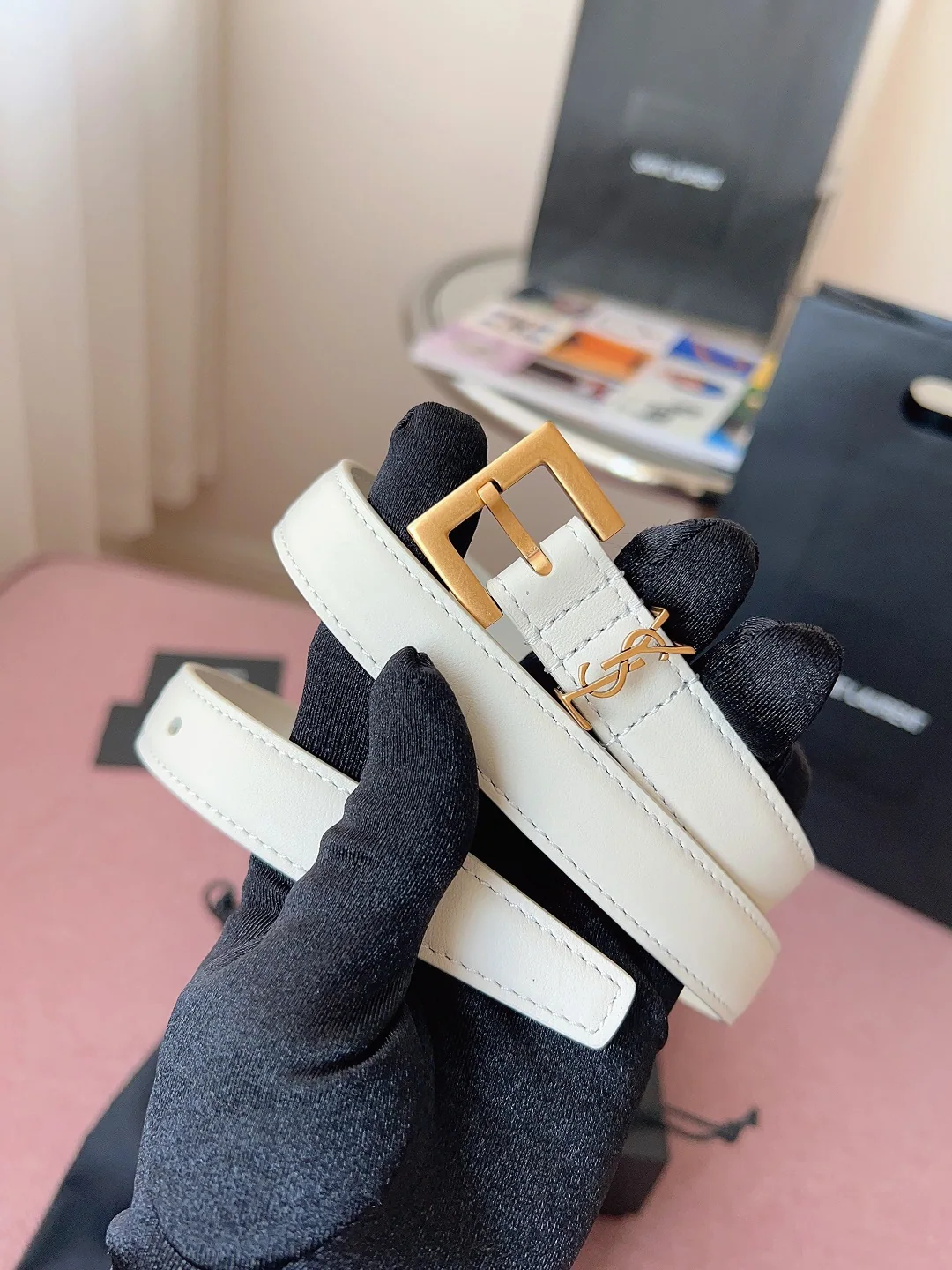 생로랑 가죽 금속 벨트 상세 이미지 1