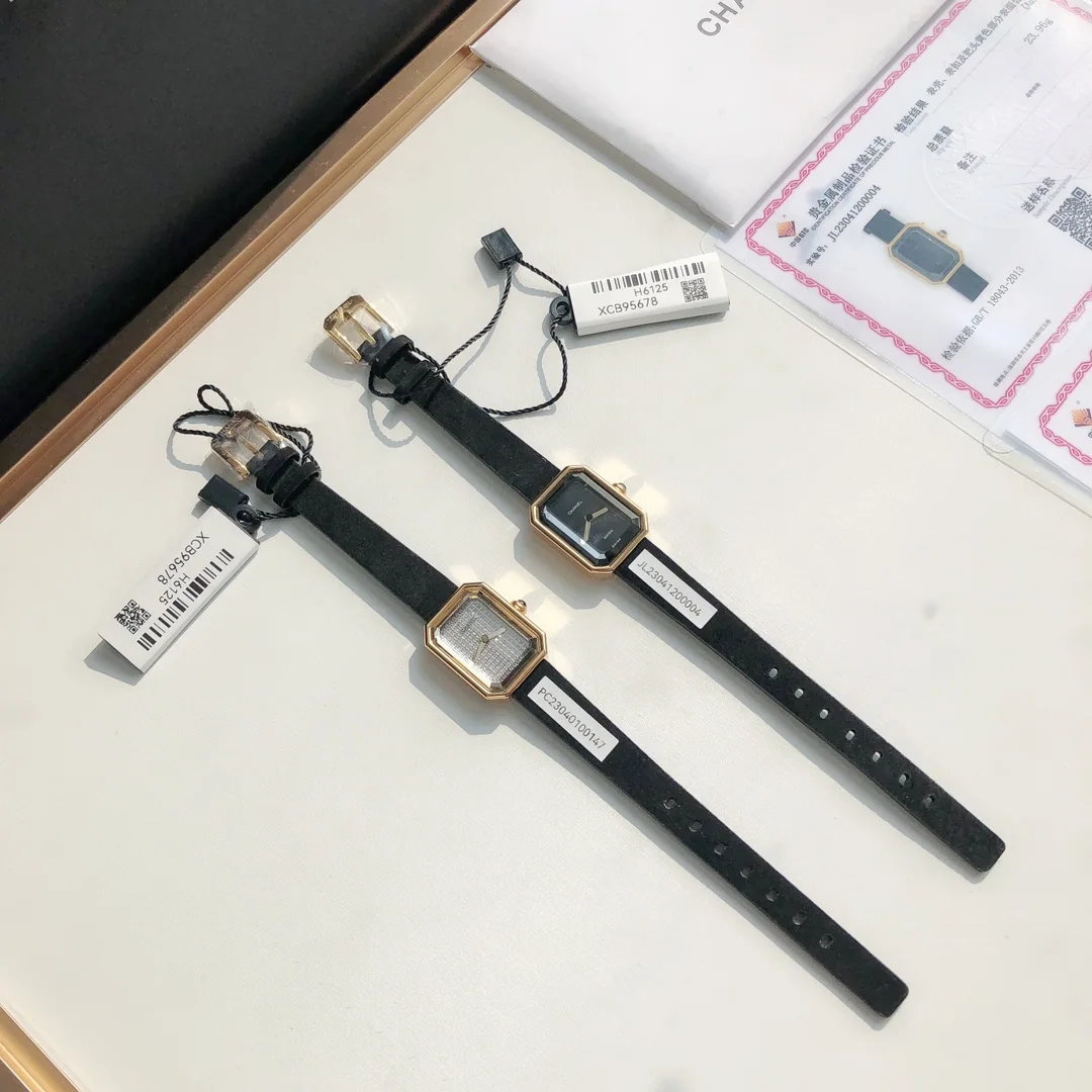 샤넬 슈가큐브 블랙골드 18 K 골드도금 쿼츠 여성 시계 18 K 상세 이미지 7