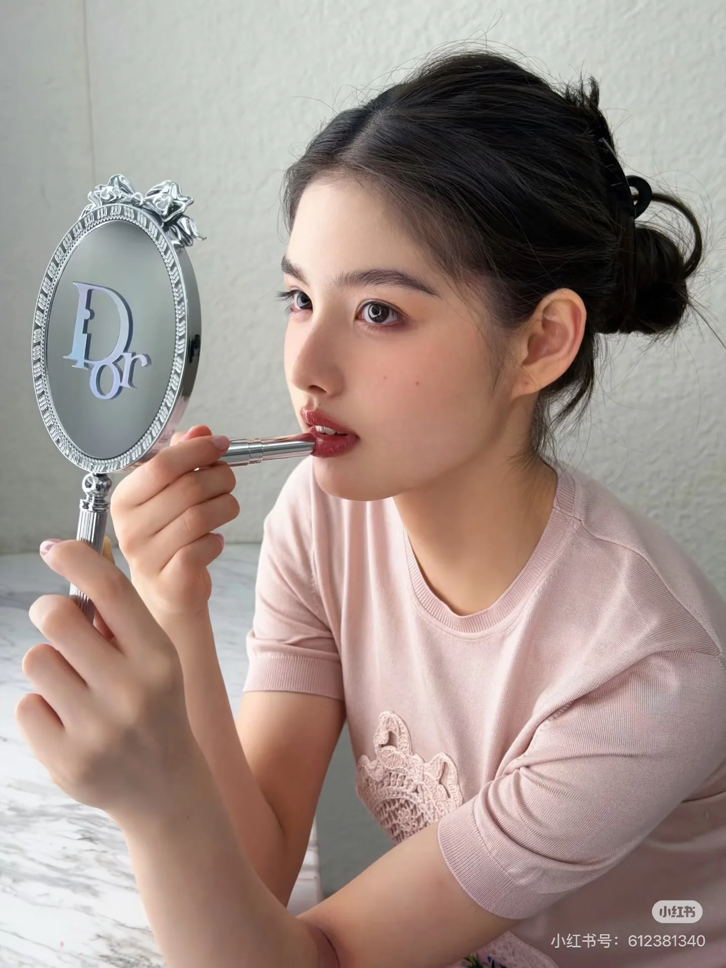 디올 누드 핑크 반팔 니트웨어 상세 이미지 8