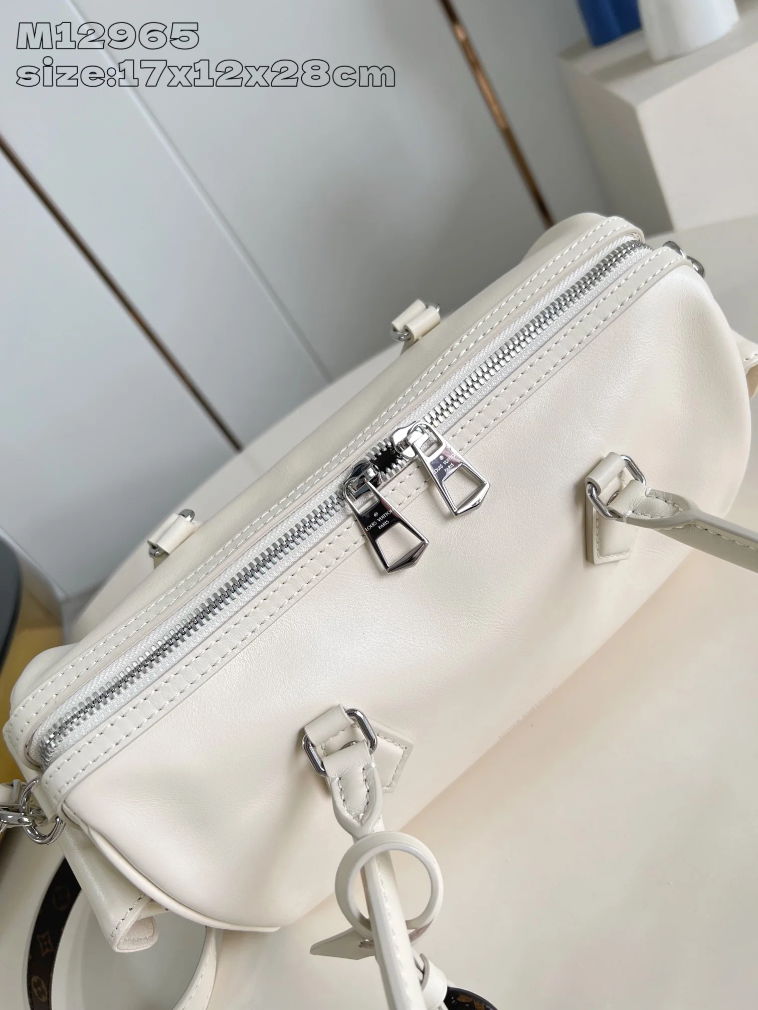 루이비통 화이트 스피디 램스킨 핸드백 M12965 상세 이미지 7