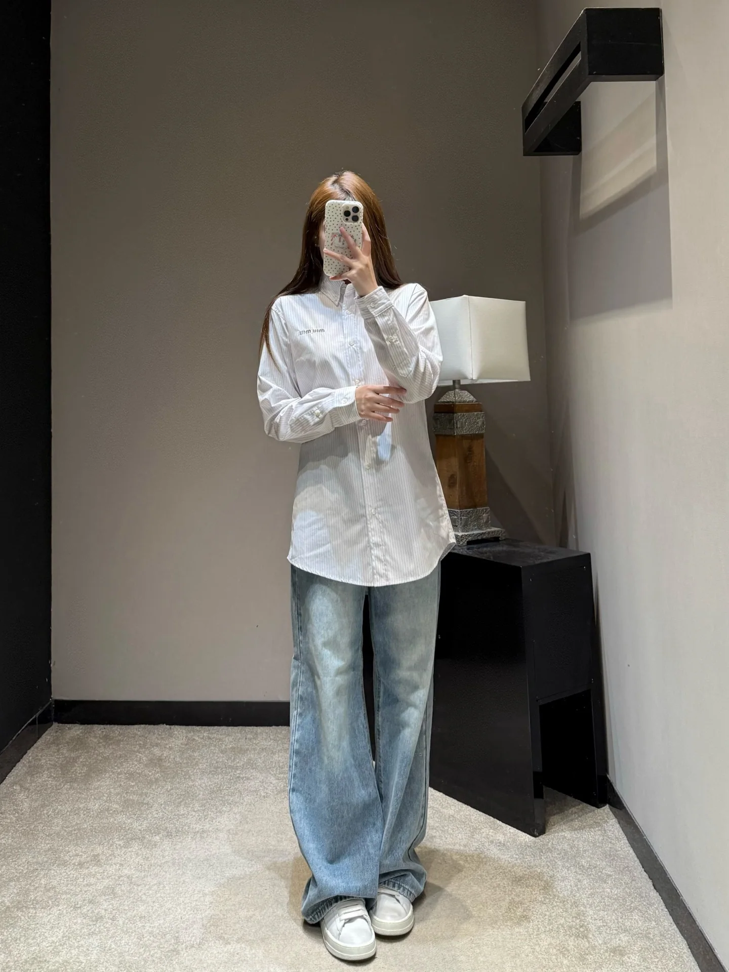 미우미우 핀스트라이프 셔츠 상세 이미지 4
