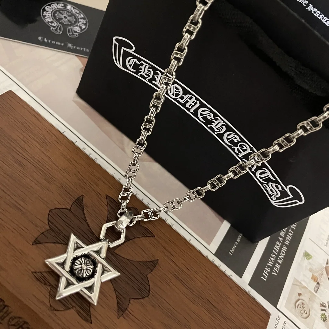 크롬하츠 헥사그램 엠보스 펜던트 목걸이 상세 이미지 2