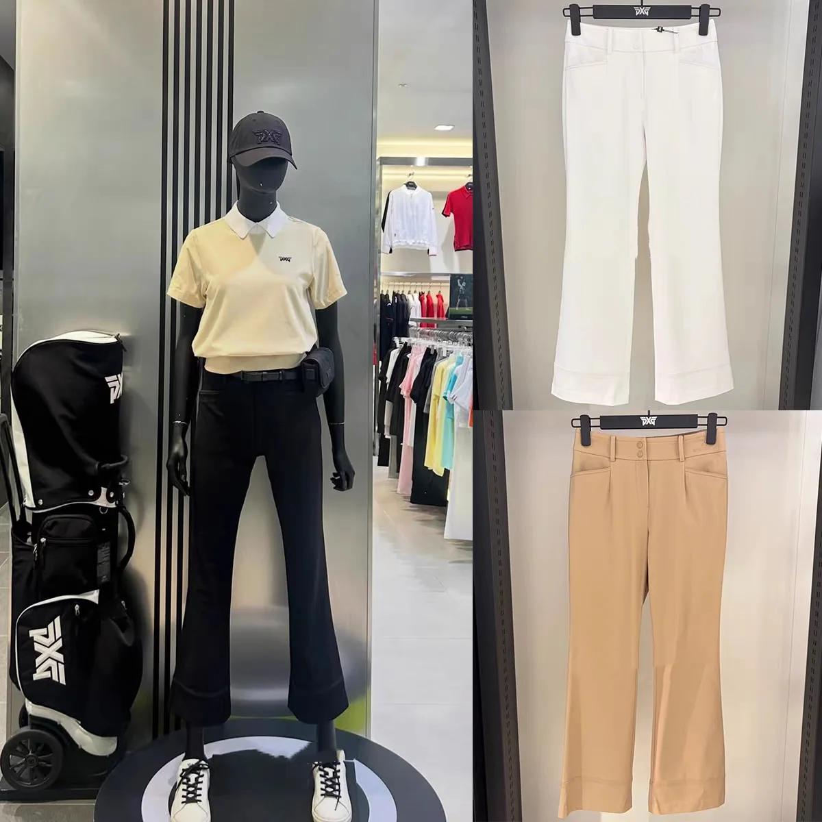 PXG 여성 캐주얼 플레어 크롭 팬츠 상세 이미지 1