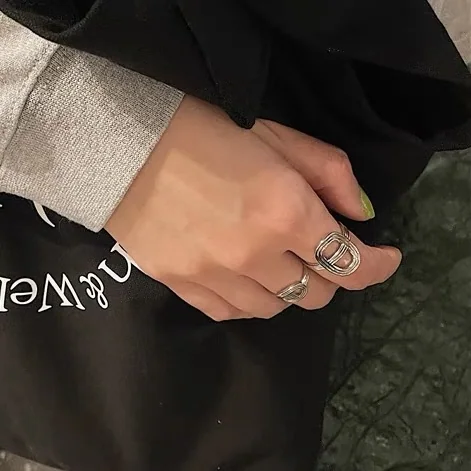 에르메스 돼지코 모티브 925 스털링 실버 반지 상세 이미지 6