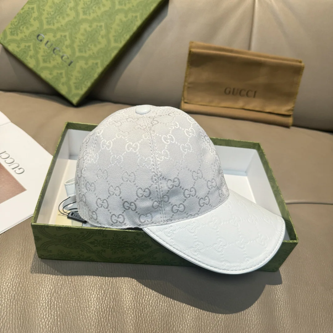 구찌 더블 G 가죽 트리밍 베이스볼 모자 상세 이미지 4