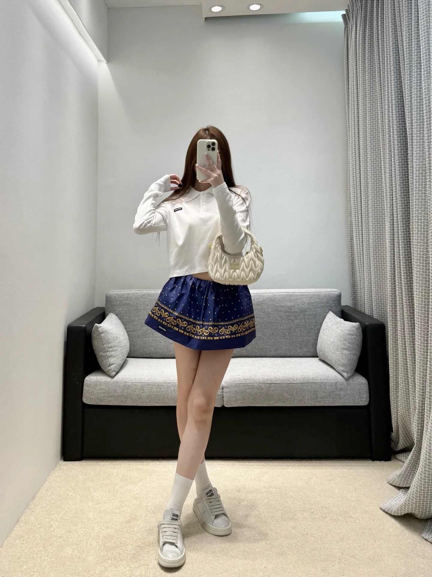 미우미우 크롭드 긴팔 탑 상세 이미지 4