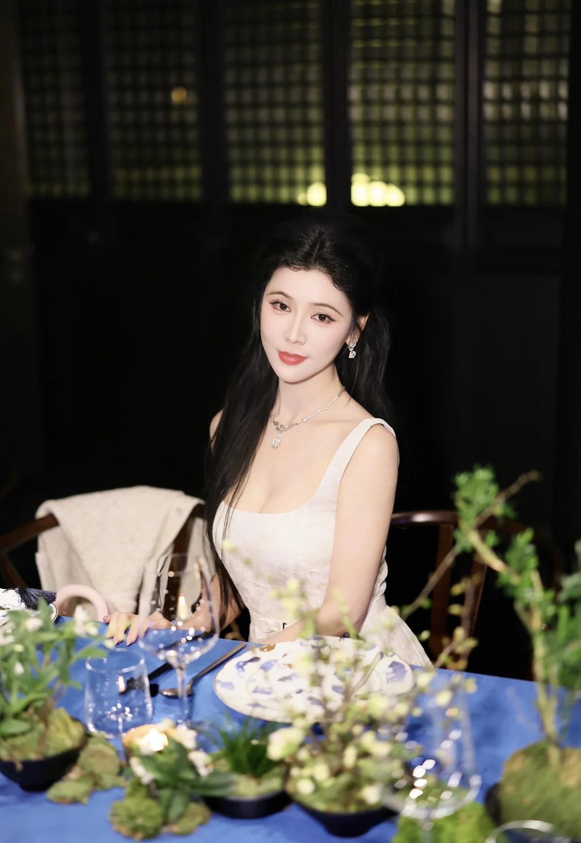 디올 화이트 문라이트 자카드 슬립 원피스 상세 이미지 3