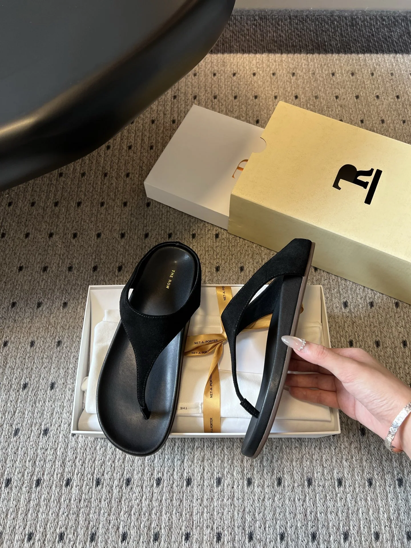 더로우 린넨 어퍼 플랫 뮬 샌들 상세 이미지 4