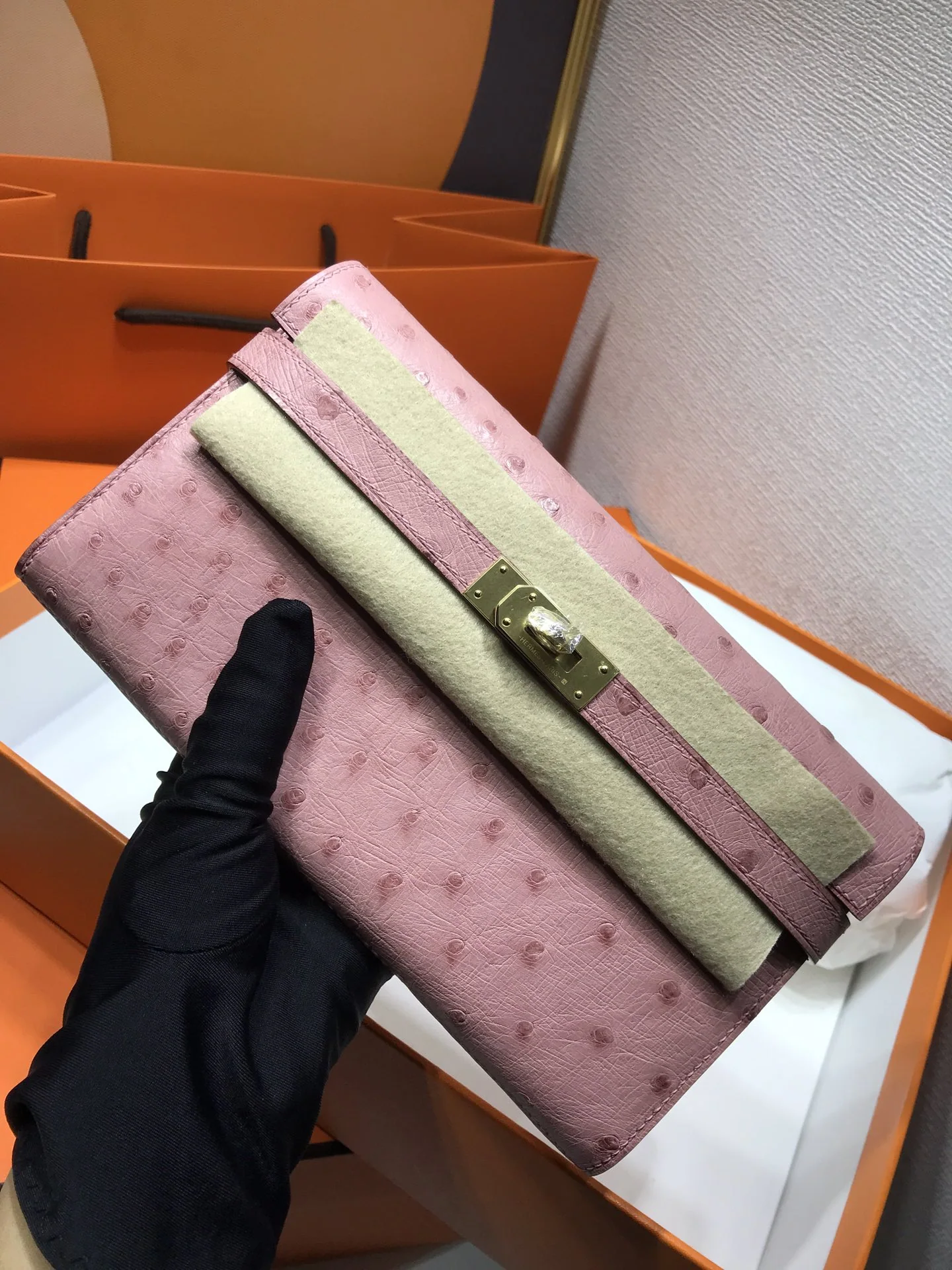 에르메스 켈리 타조 가죽 지갑 상세 이미지 2