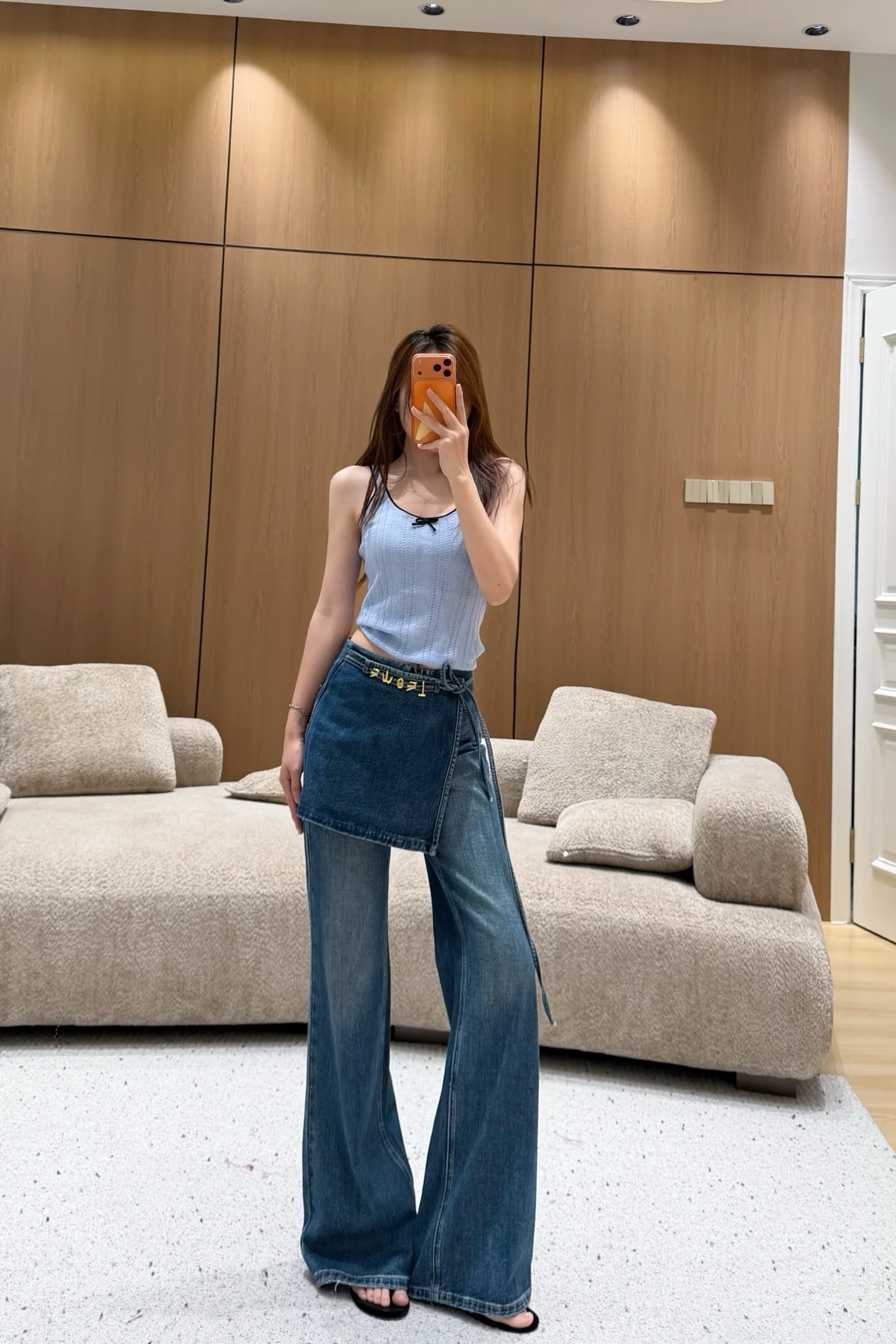 로에베 페이크 데님 바지 세트 156368