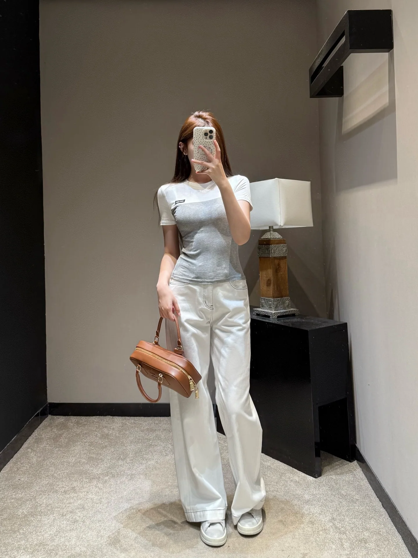 미우미우 컬러 블록 코튼 반팔 티셔츠 상세 이미지 6