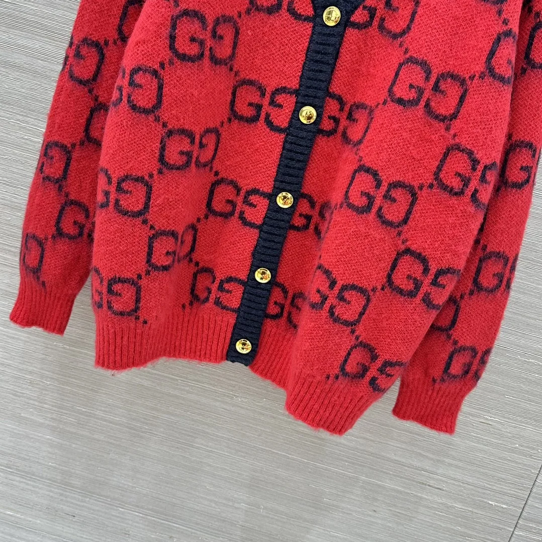 구찌 레트로 자카드 GG 모헤어 가디건 상세 이미지 5
