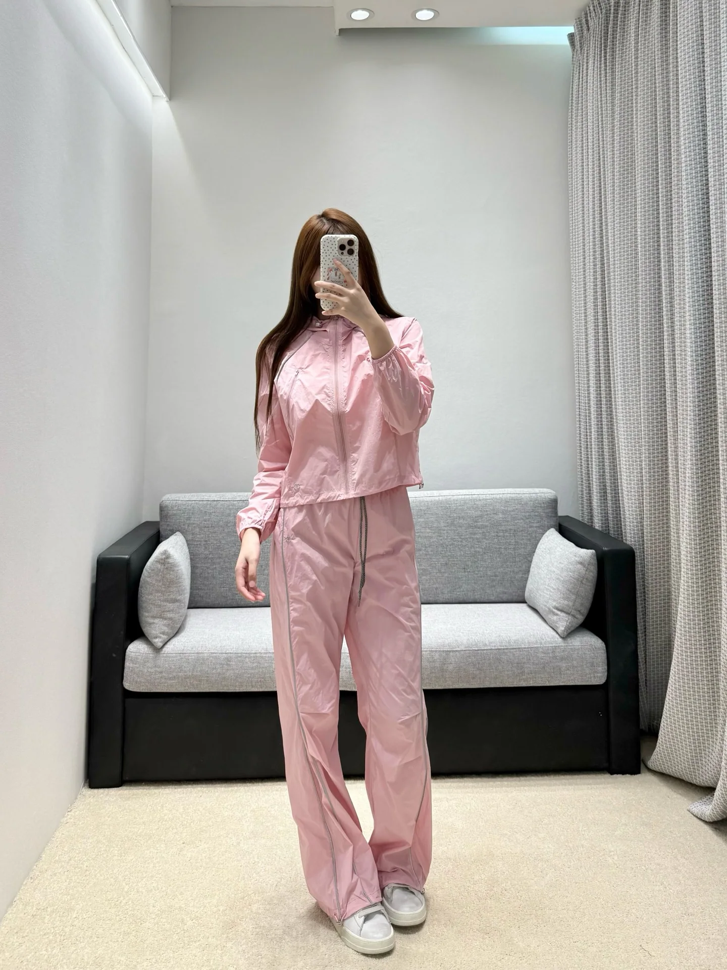 샤넬 크롭 후드 재킷 와이드 팬츠 세트 상세 이미지 1