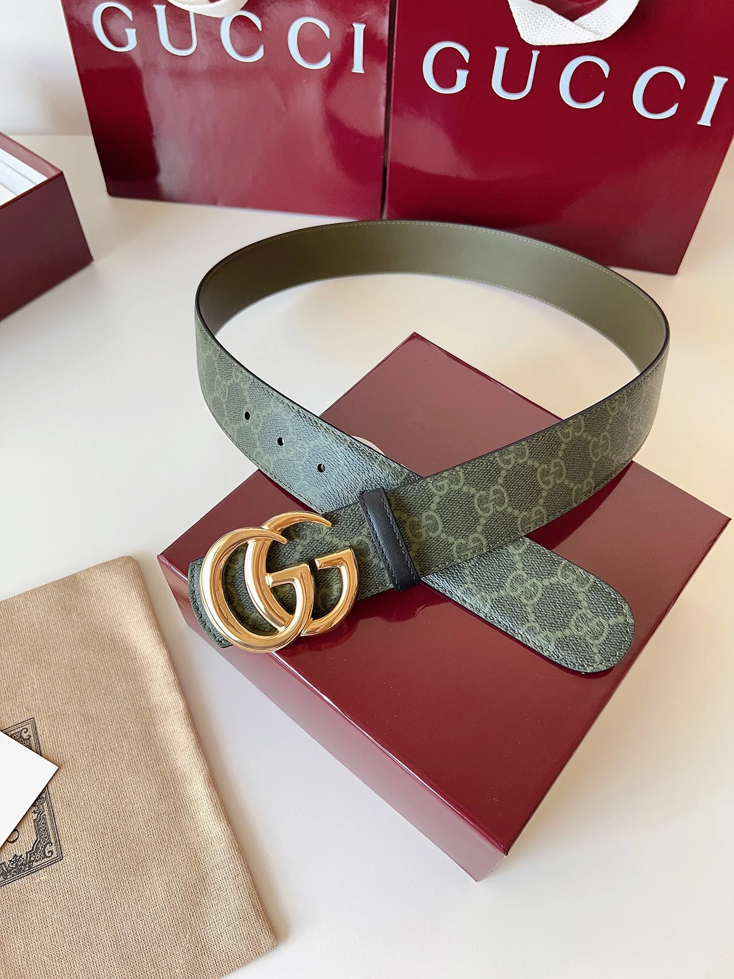 구찌 더블 G 인터로킹 남성 벨트 상세 이미지 2