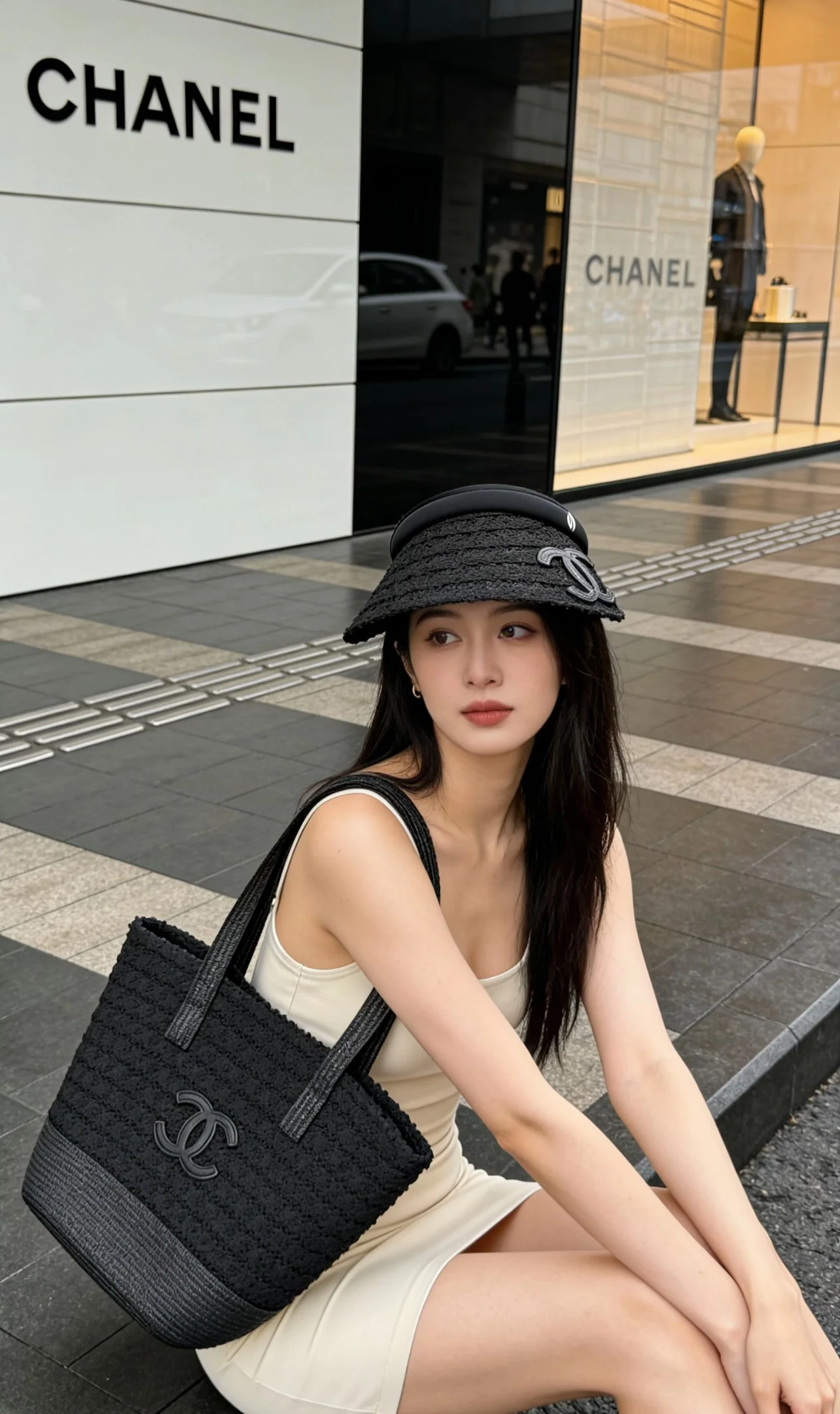 샤넬 비치 리조트 스타일 바이저 모자 상세 이미지 16