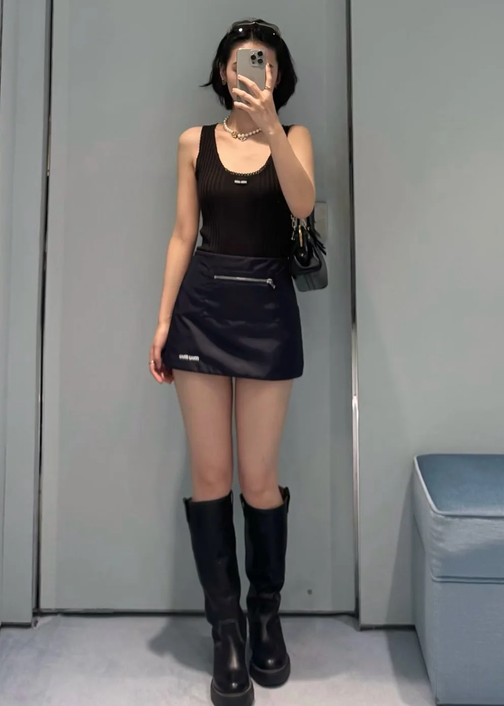 미우미우 울 레이스 베스트 여성 탱크톱 상세 이미지 7
