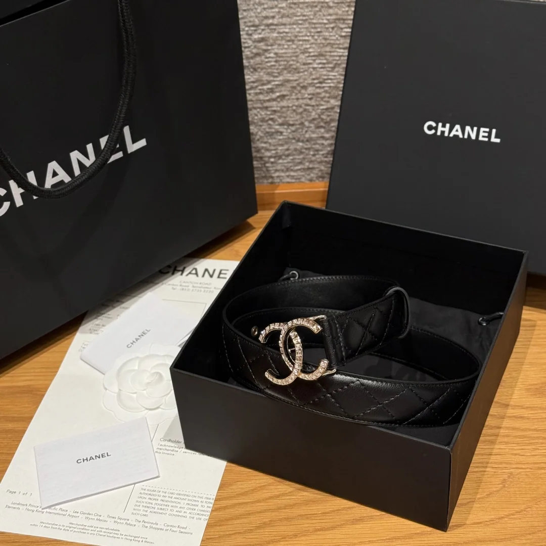 샤넬 램스킨 더블 C 메탈 벨트 174256