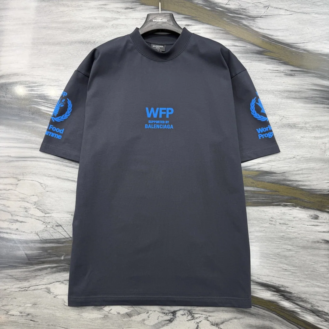 발렌시아가 WFP 프린트 코튼 라운드넥 반팔 니트 상세 이미지 4
