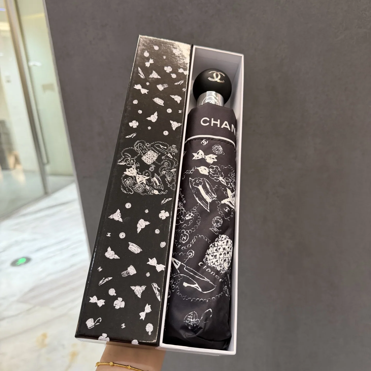 샤넬 자동 접이식 자외선 차단 우산 상세 이미지 1