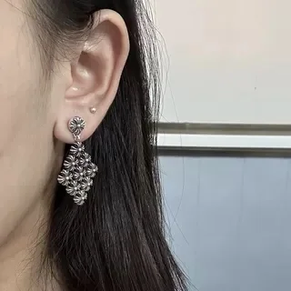 크롬하츠 빈티지 대형 크로스 플라워 체인 귀걸이 CE035 상세 이미지 6