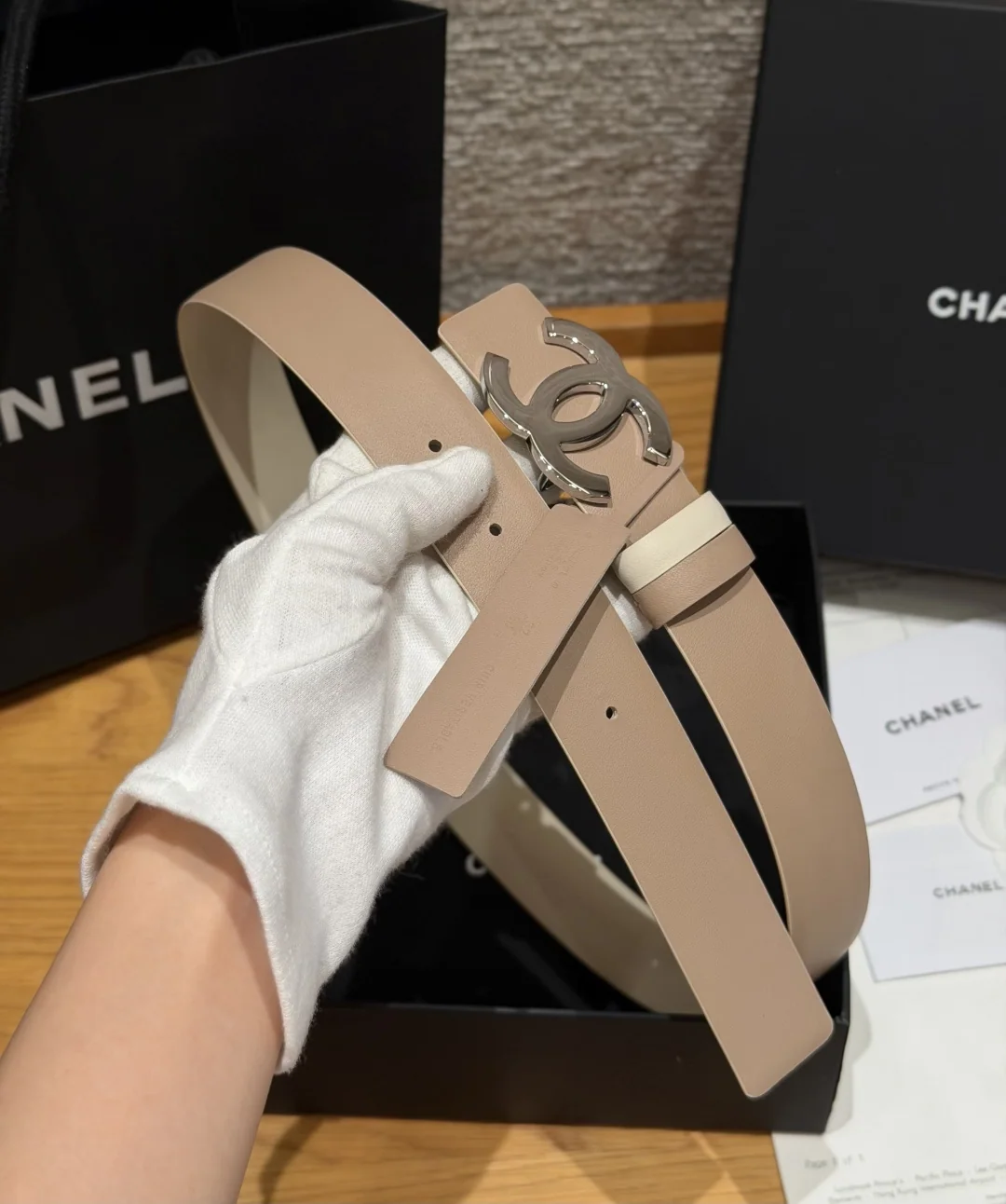 샤넬 리버시블 카프스킨 더블 C 버클 벨트 상세 이미지 6