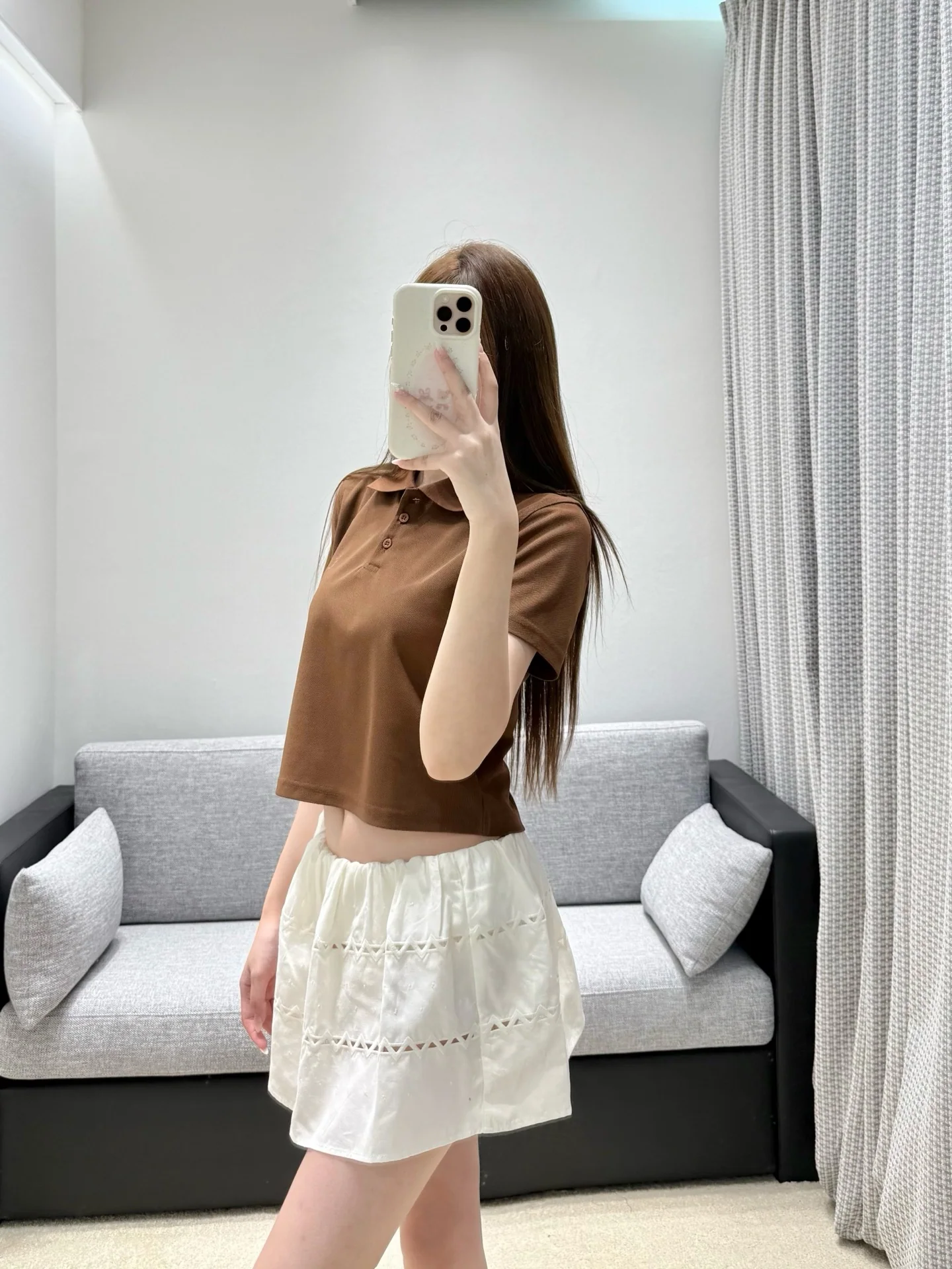 생로랑 여성 반팔 피케 코튼 카라 티셔츠 상세 이미지 3